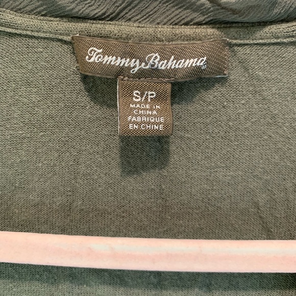 Tommy Bahama olive green button down cardigan. Size S. - Picture 3 of 10